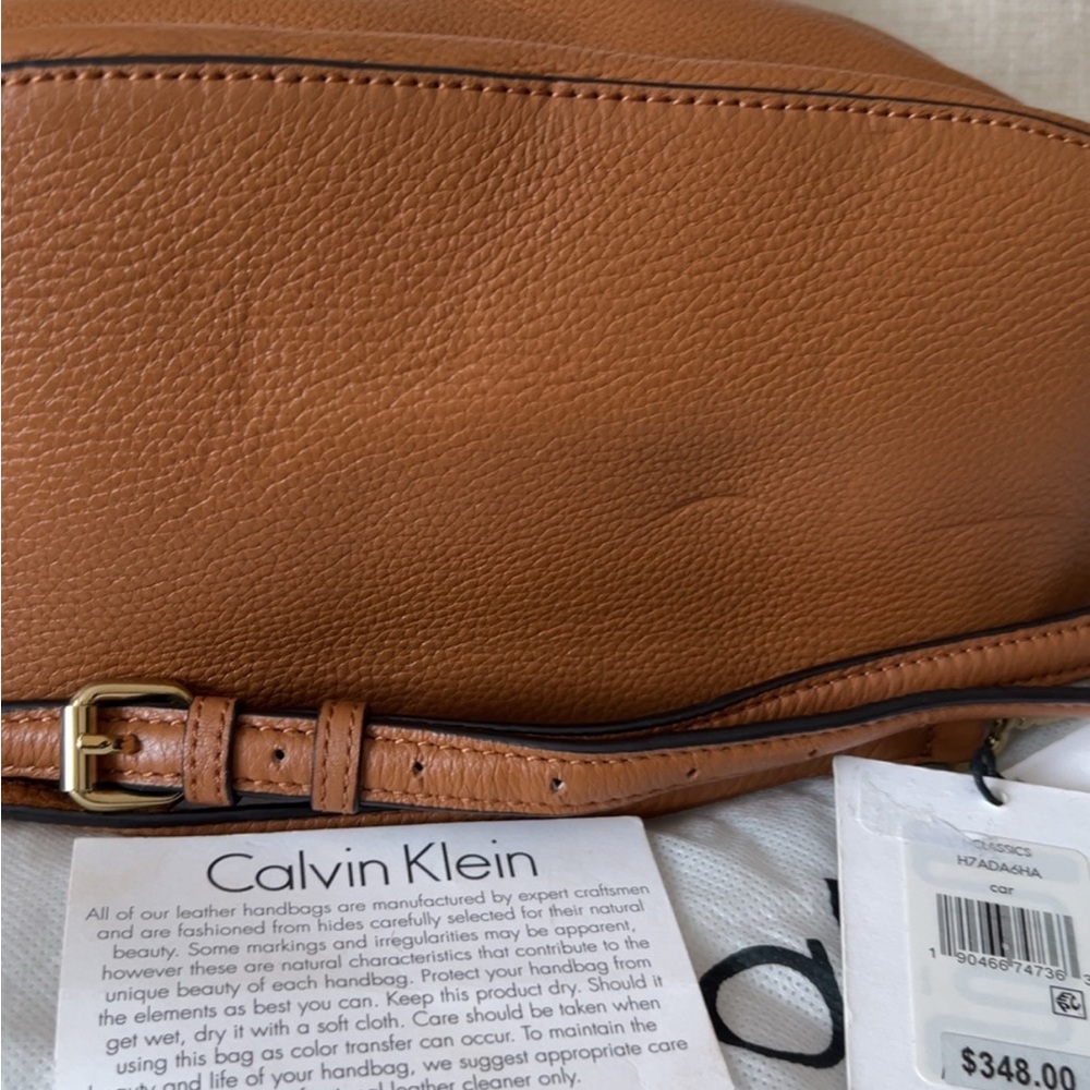 Calvin Klein Brown Leather Shoulder Bag - Picture 4 of 5